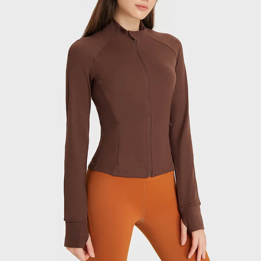 Full Zip Up Yoga Top Running Jackets