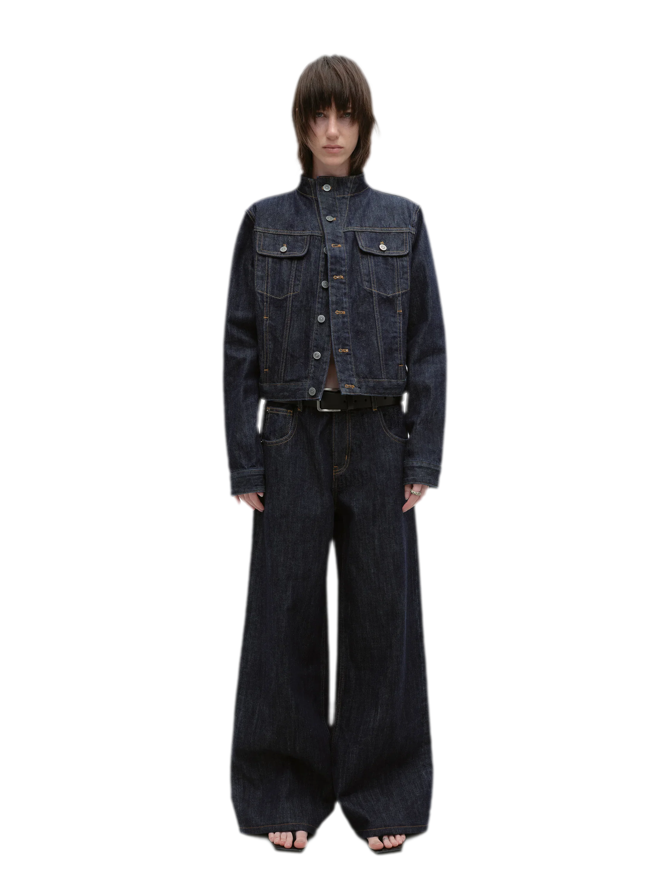 Redline Cropped Raw Denim Jacket