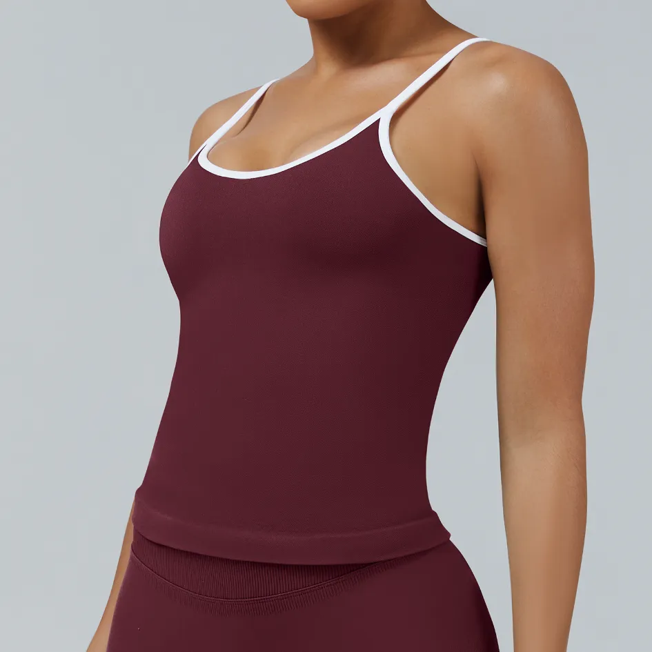 Seamless Tight Color Block Sports Tank Top