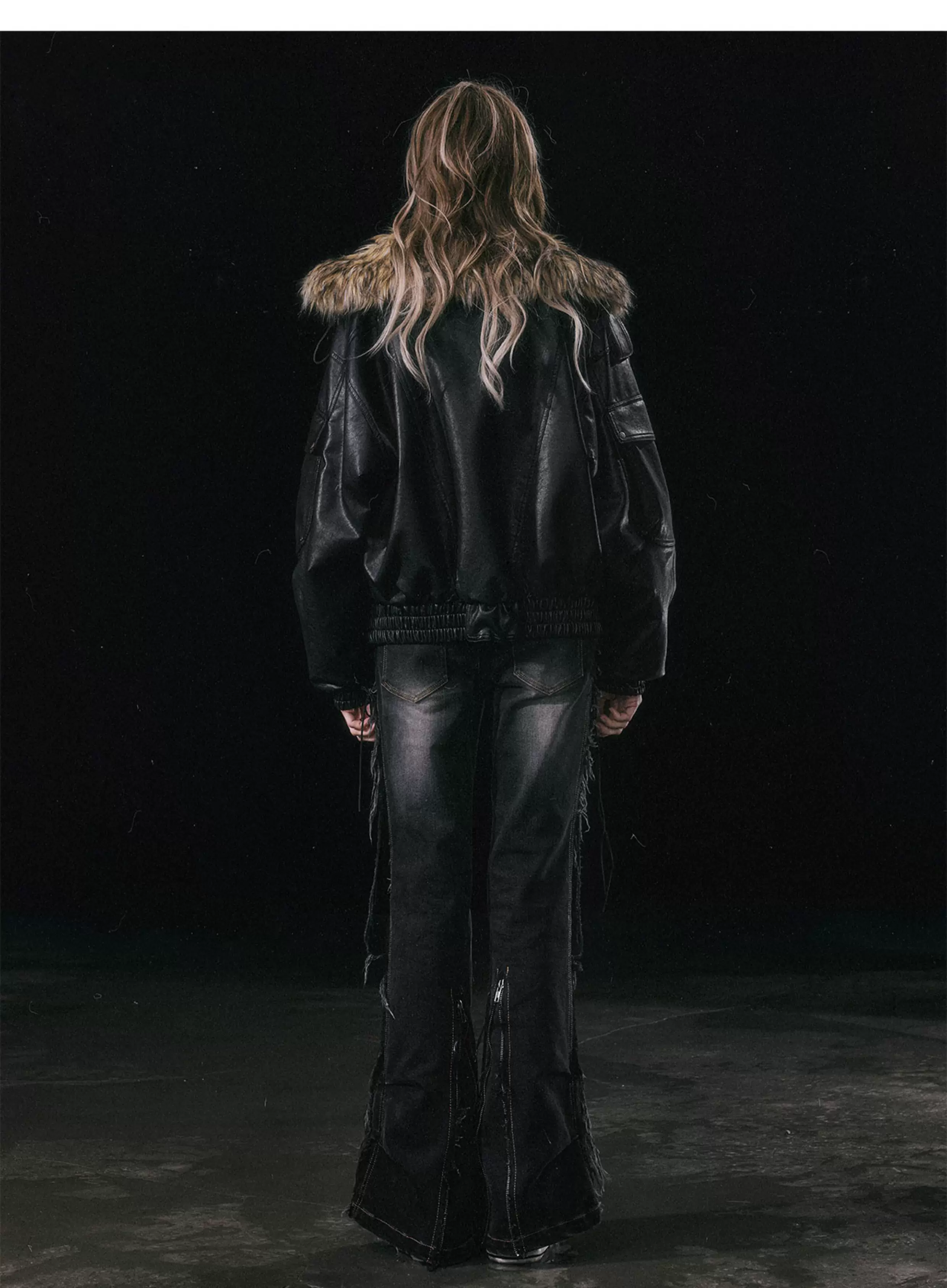 Detachable Fur Collar Flight Jacket