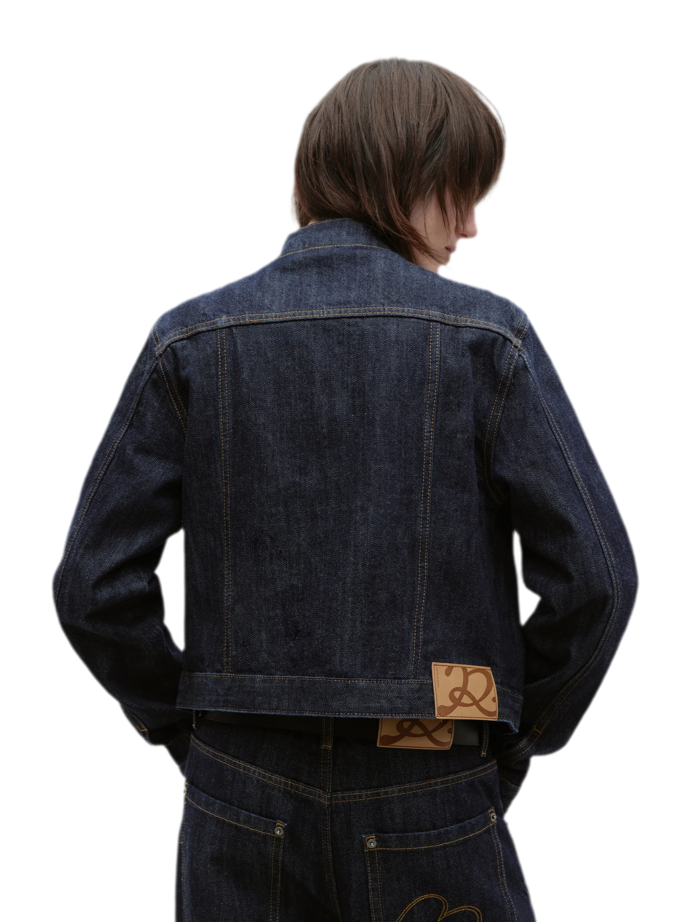 Redline Cropped Raw Denim Jacket