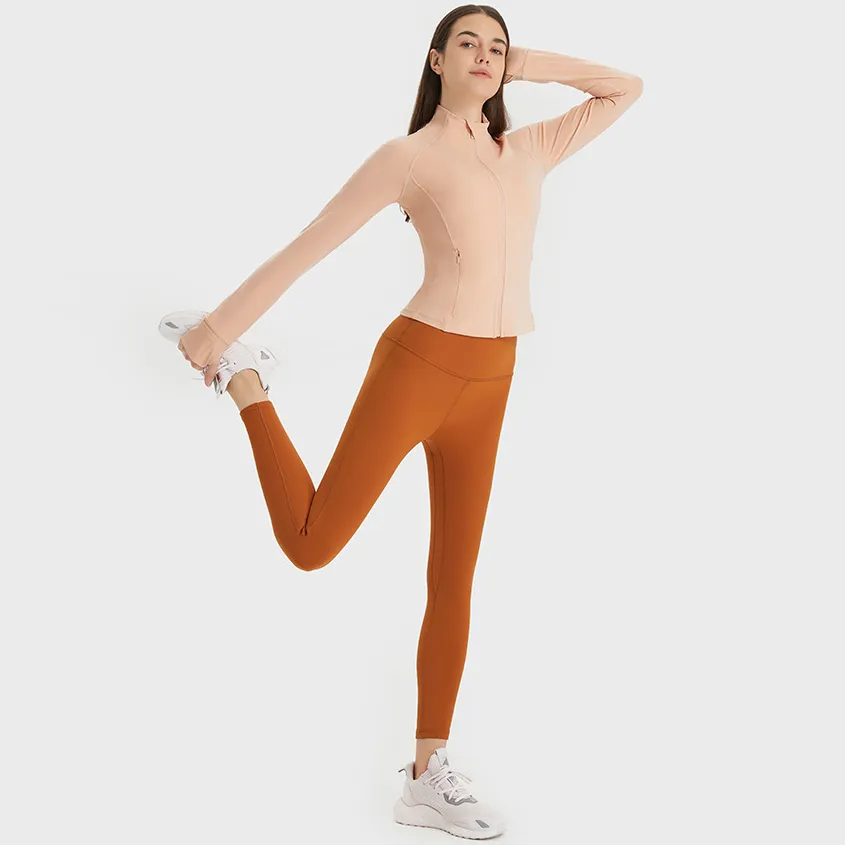 Full Zip Up Yoga Top Running Jackets