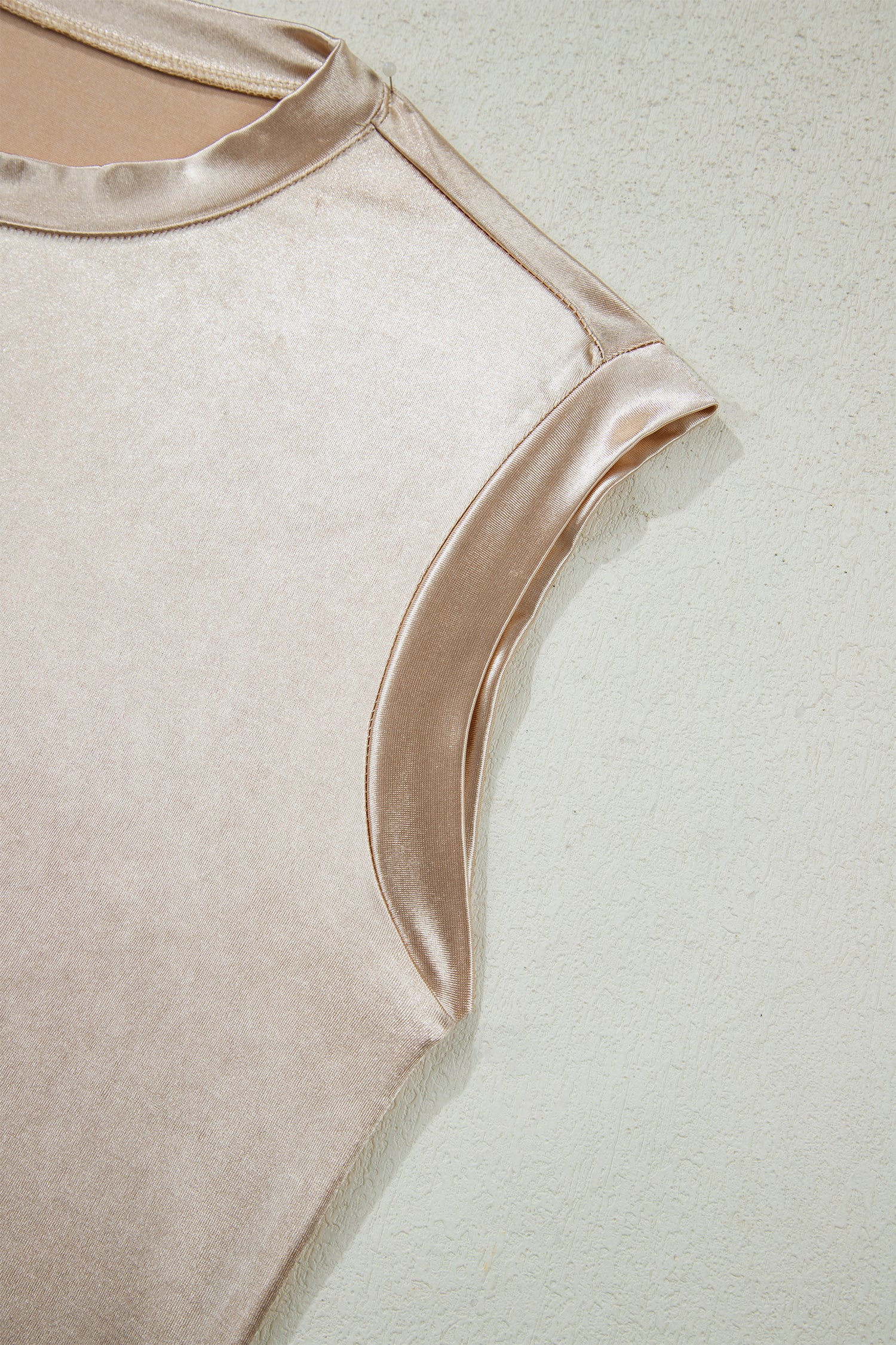 Summer Gold  Round Neck Metallic Tank Top