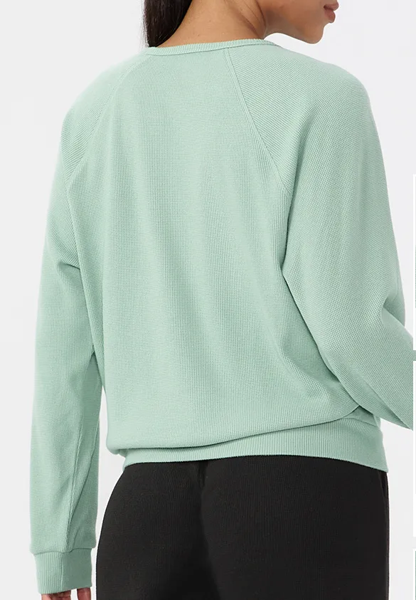 Women's Waffle Solid Color Sweatshirts