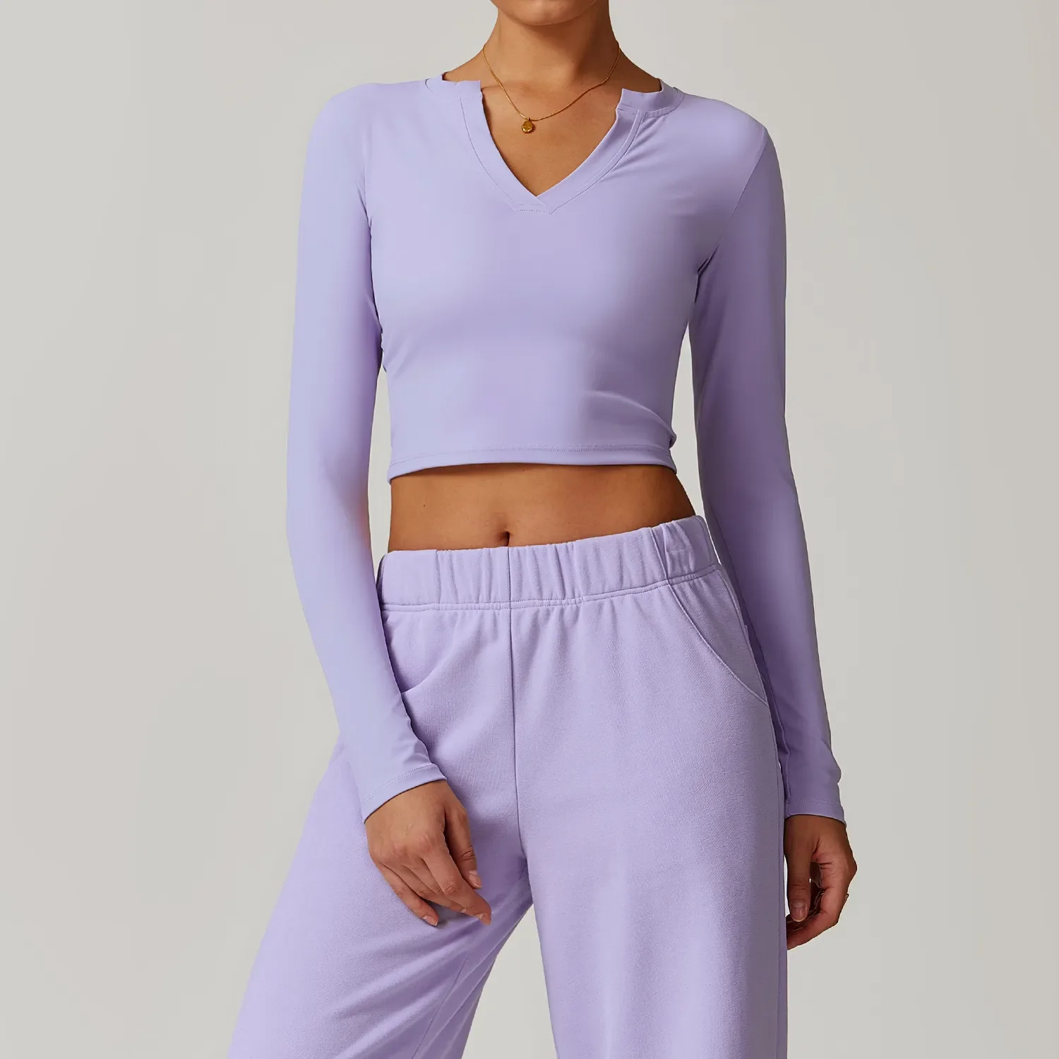 V Neck Long Sleeve Yoga Top