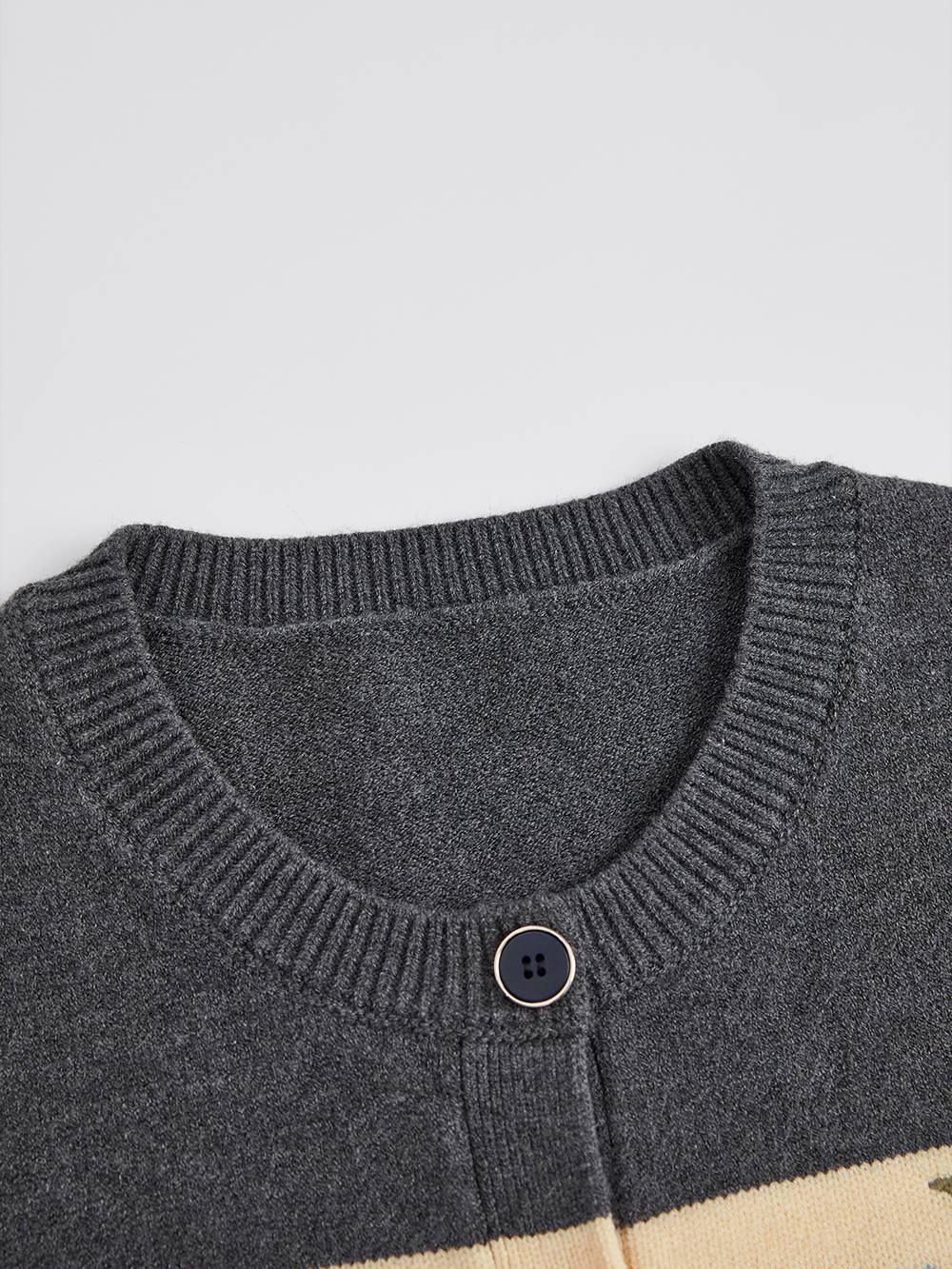 Embroidered Cardigan Sweater
