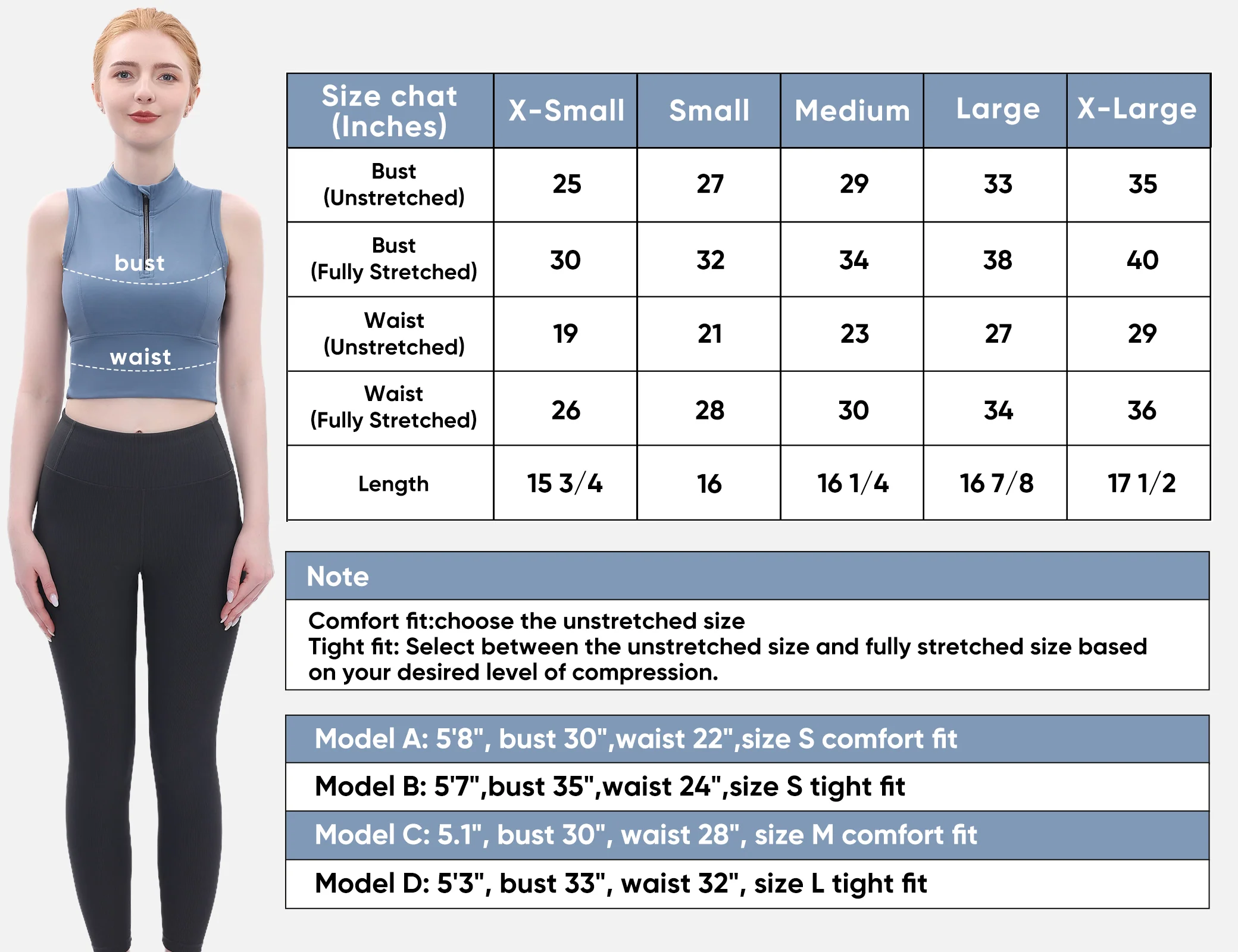 Half-Zip Stand-up Collar Crop Tank