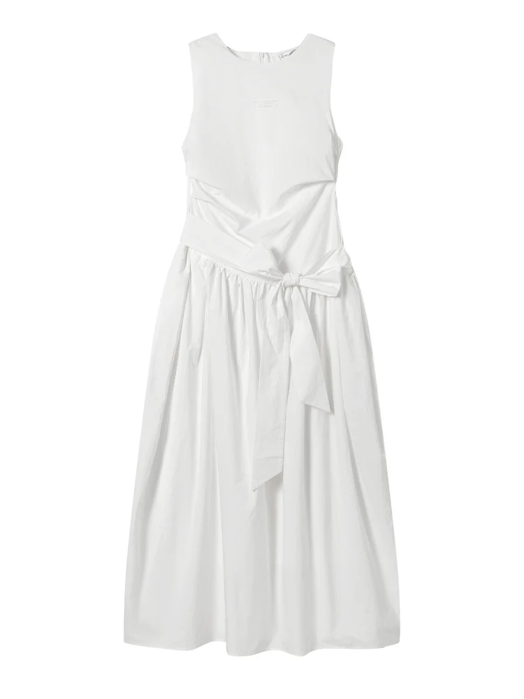 Sleeveless Tie-Waist A-Line Sundress