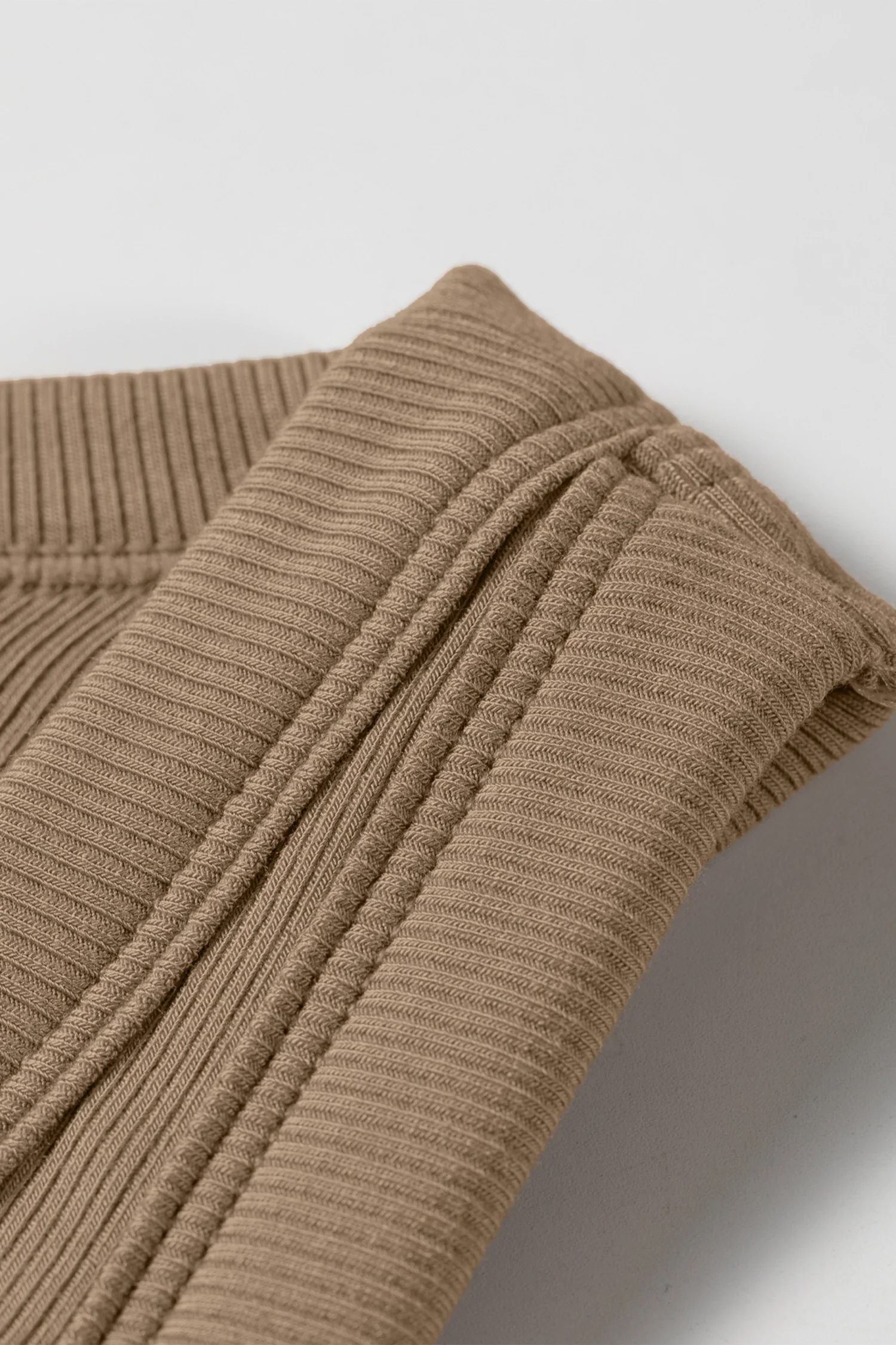 Summer Dark Khaki Slim Ribbed Padded Tank Top
