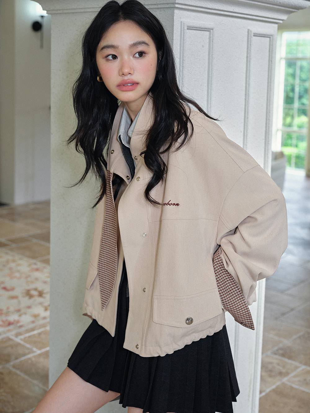 Plaid Spliced Jacket