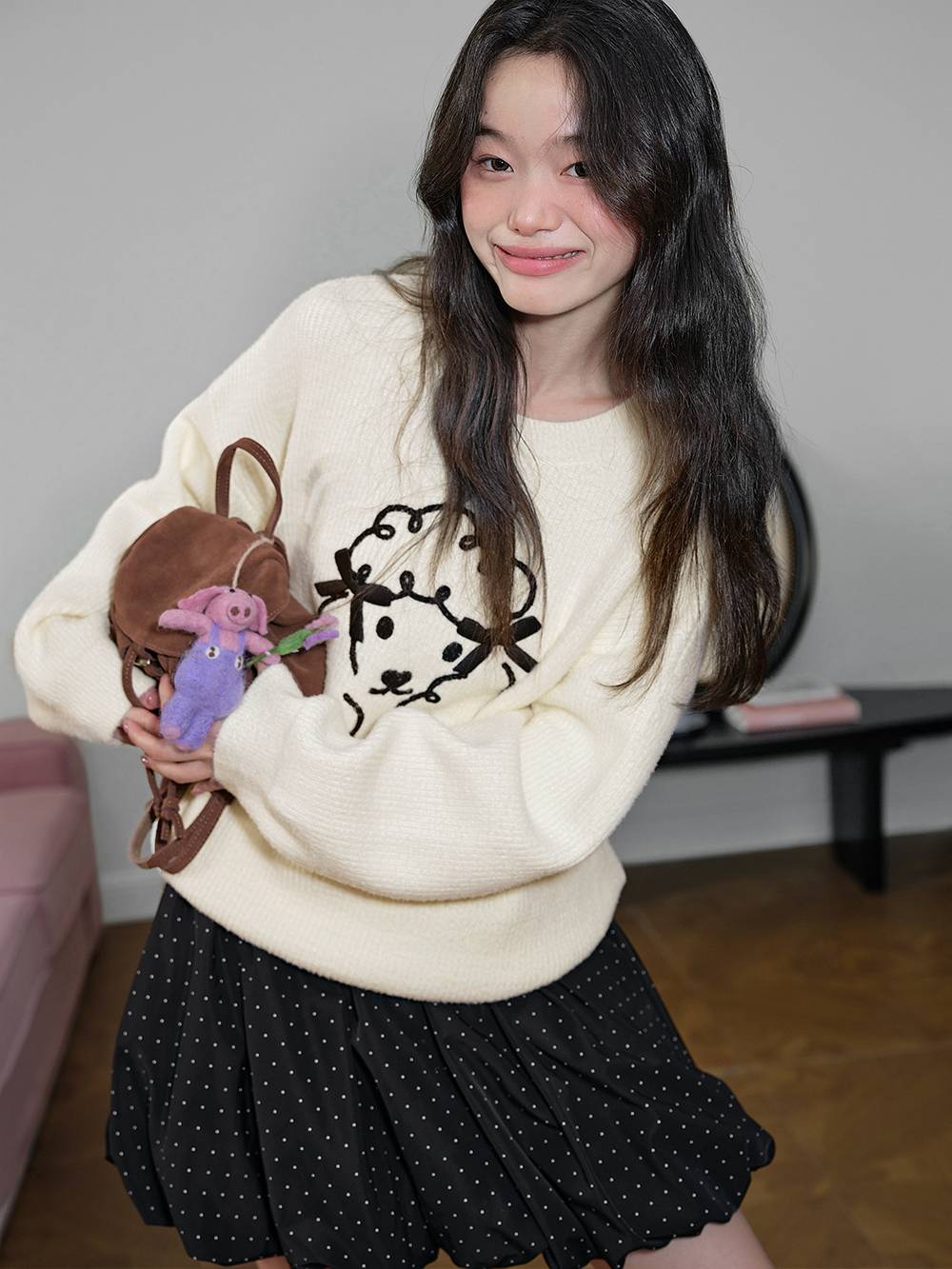 Fluffy Dog Graphic Sweater