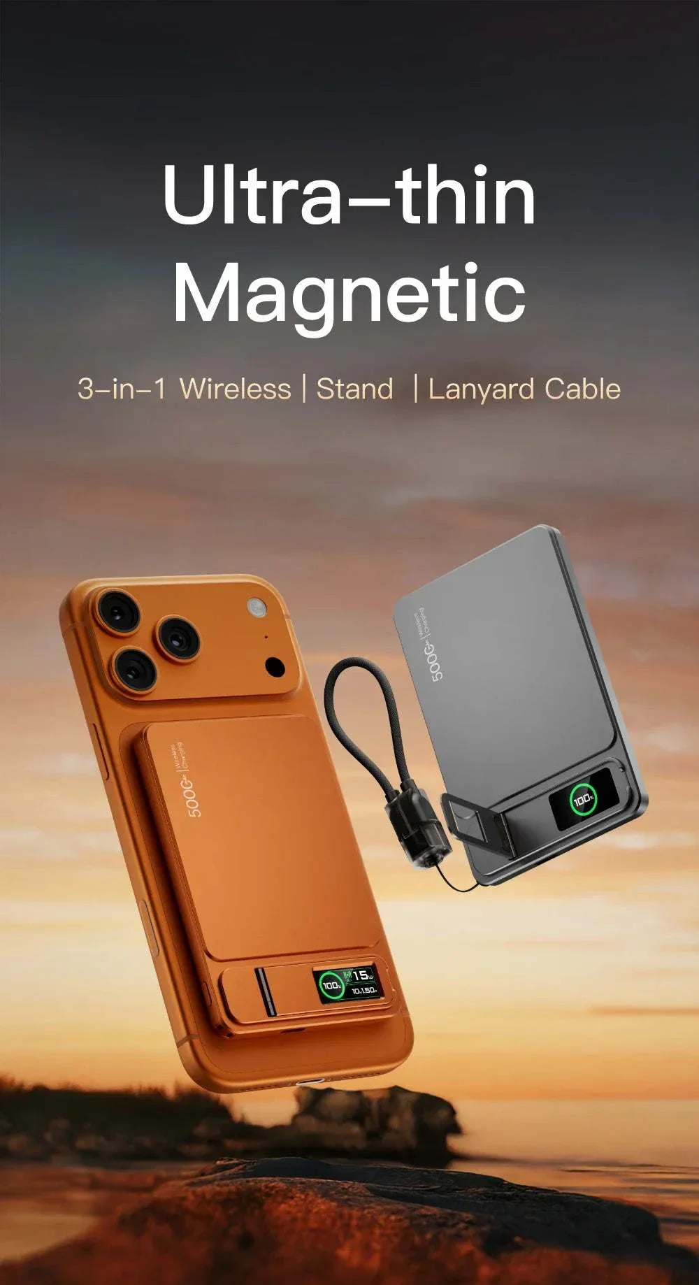 10000mAh Magnetic Wireless Power Bank – 15W MagSafe PD 20W Fast Charging