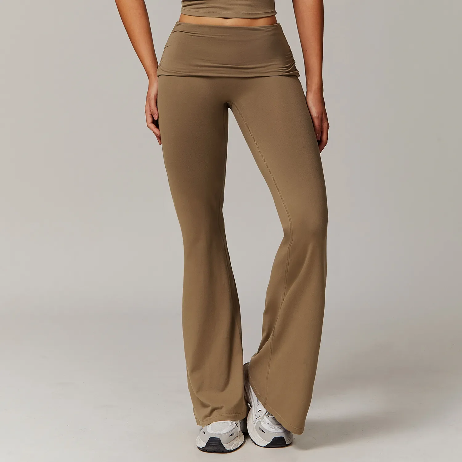 Folded Waist Yoga Flared Pants
