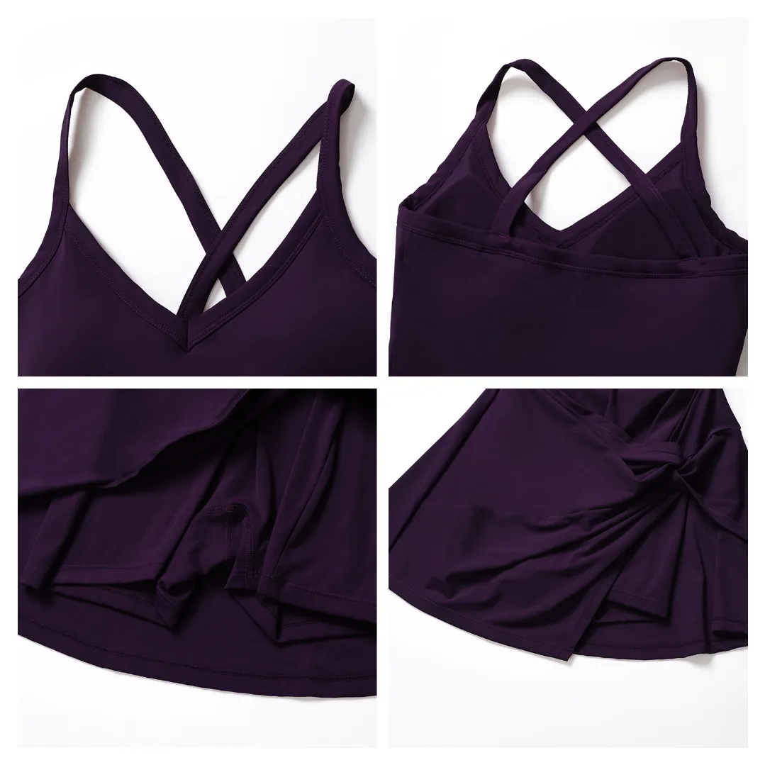 Recycled V Neck Twist Tennis Dress