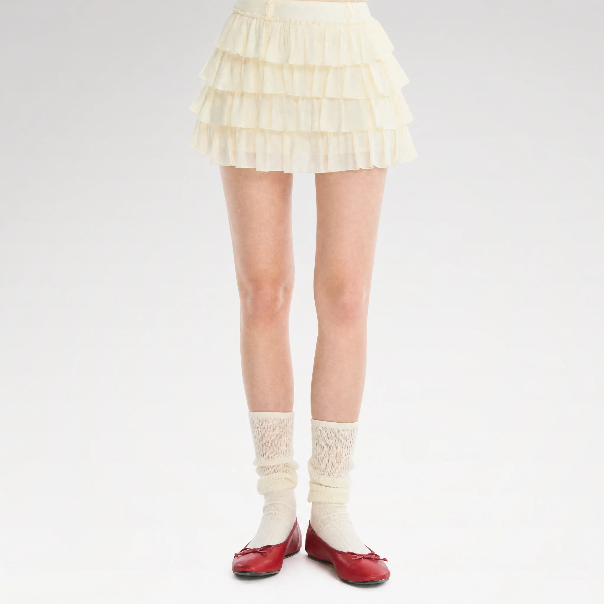 Lace Tiered A-Line Skirt