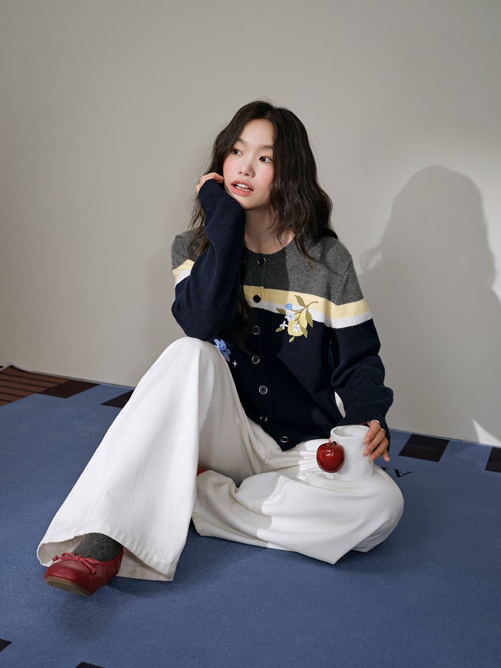 Embroidered Cardigan Sweater