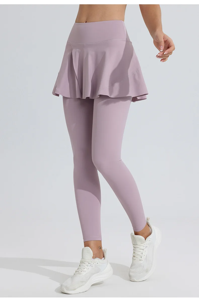 New Yoga Pants Women's High Waist Tennis Skirt Fitness Speed Drying Running Pocket Sports Skirt Tight Pants