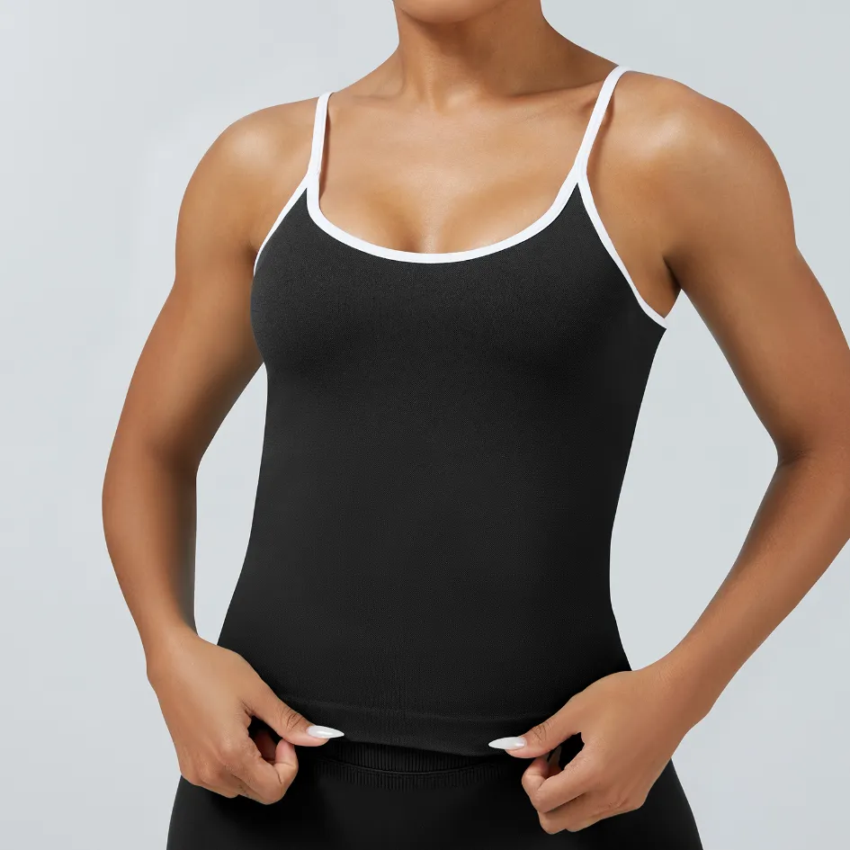 Seamless Tight Color Block Sports Tank Top