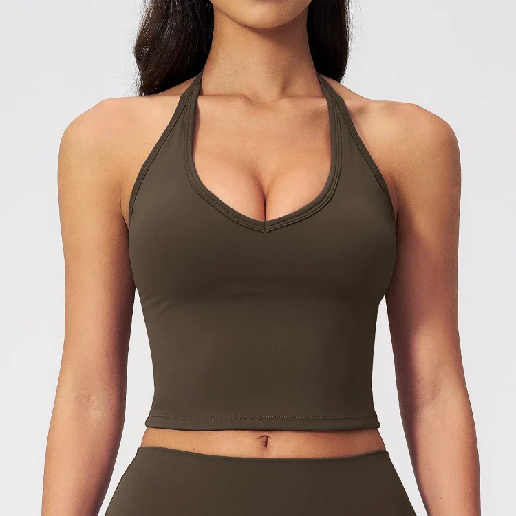 Women's V Neck Halter Tank Top 