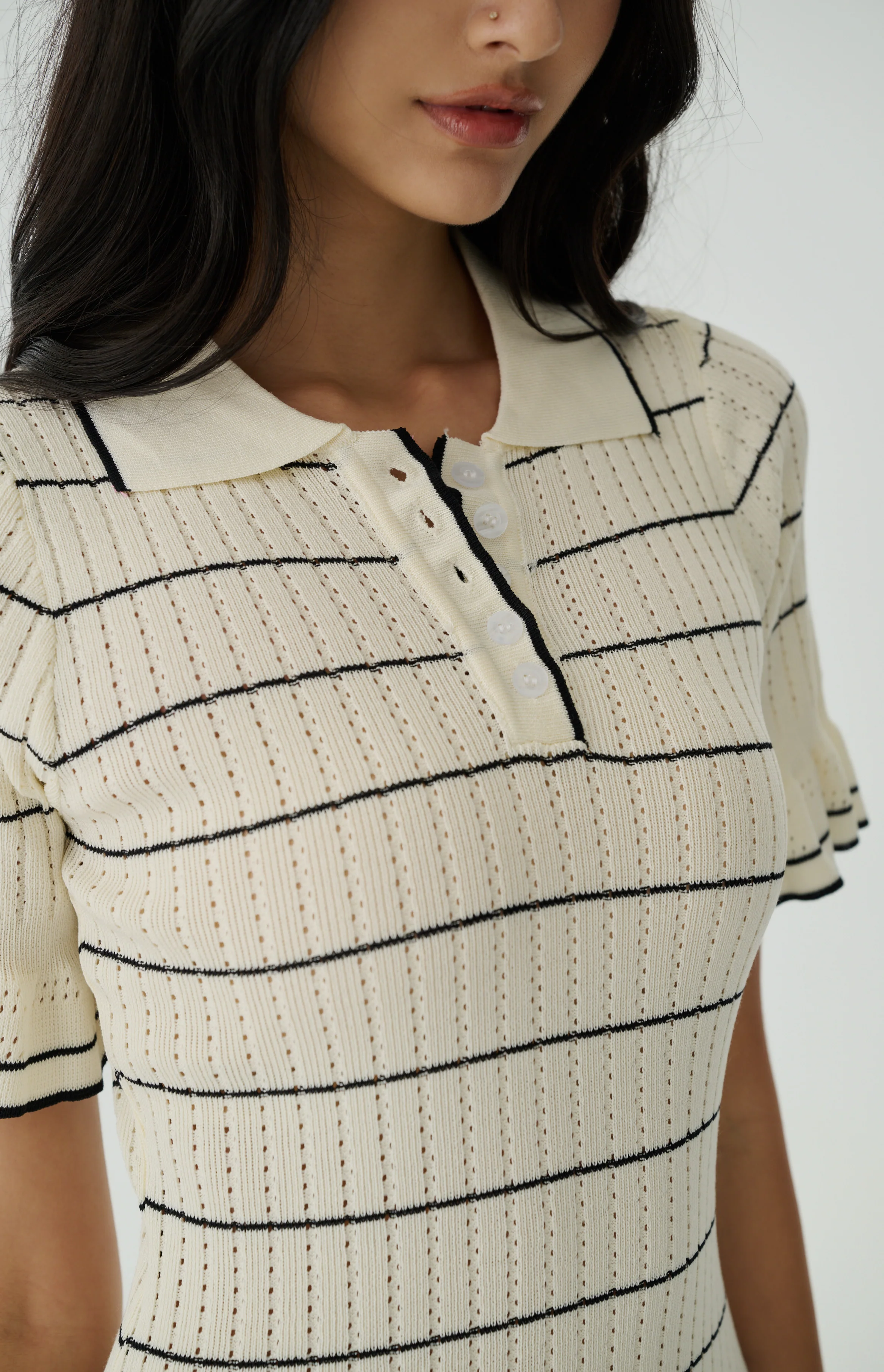 Raffles garden stripes knit dress