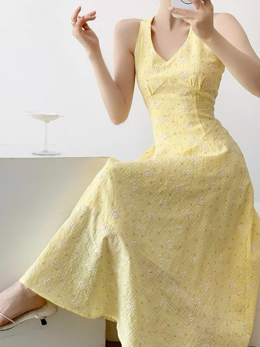 Cora Halter Neck Floral Dress
