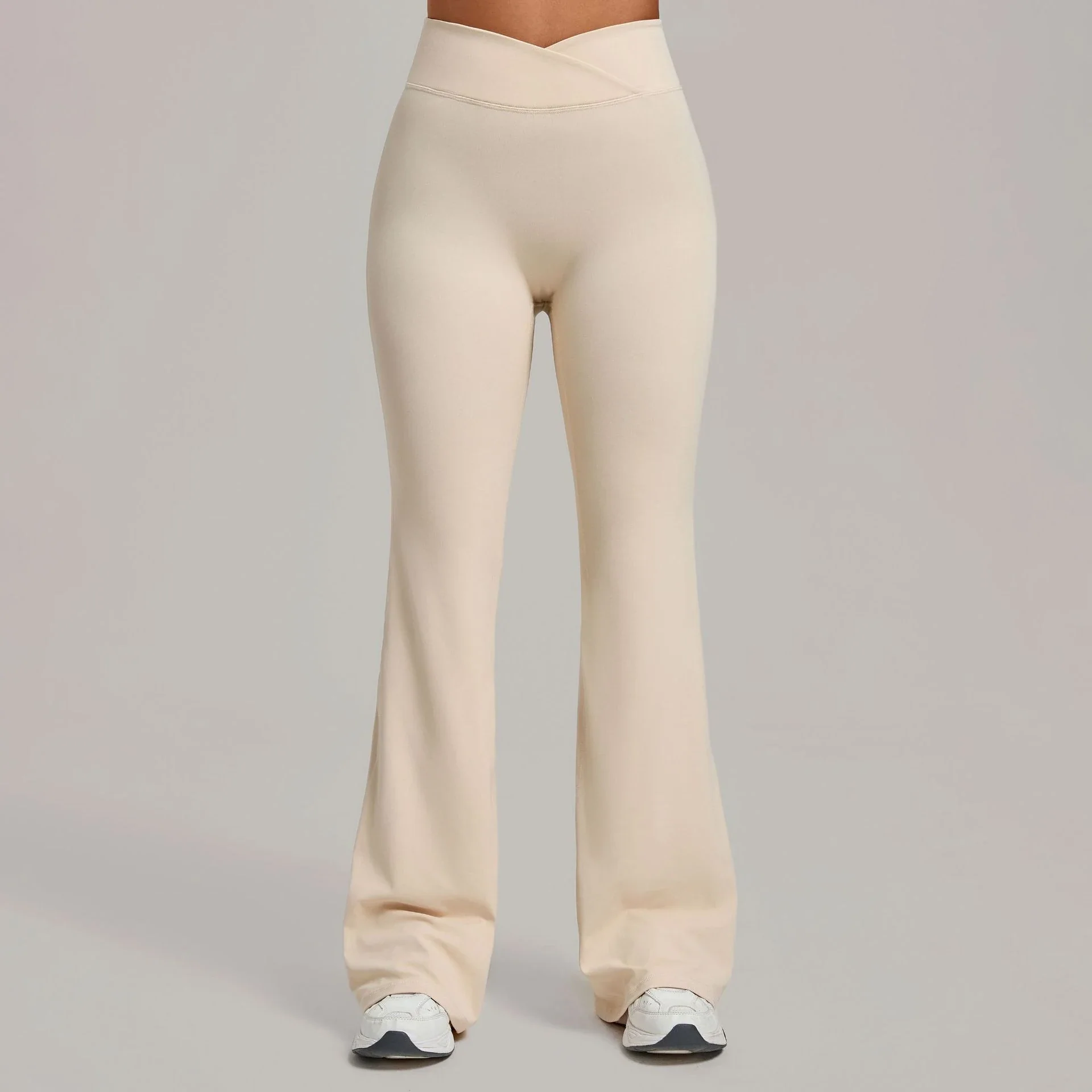 Women's High Waist Crossover Flare Yoga Pants