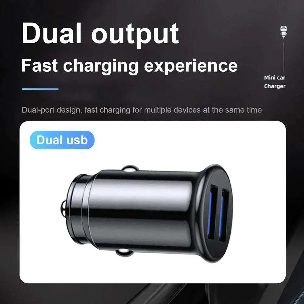 Dual USB Fast Car Charger 3.1A Compact Adapter