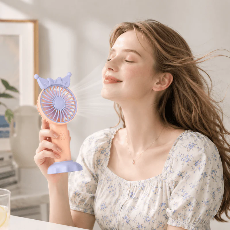 Blue Mini Handheld Fan with Phone Holder Base Rechargeable Personal Fan Pocket Fans