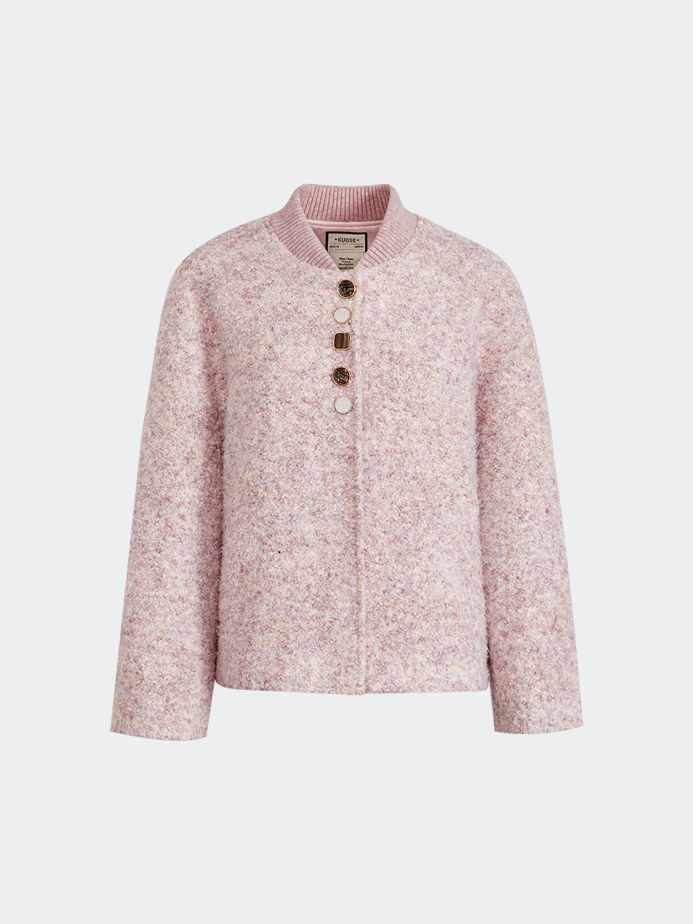 Pink Tweed Textured Jacket