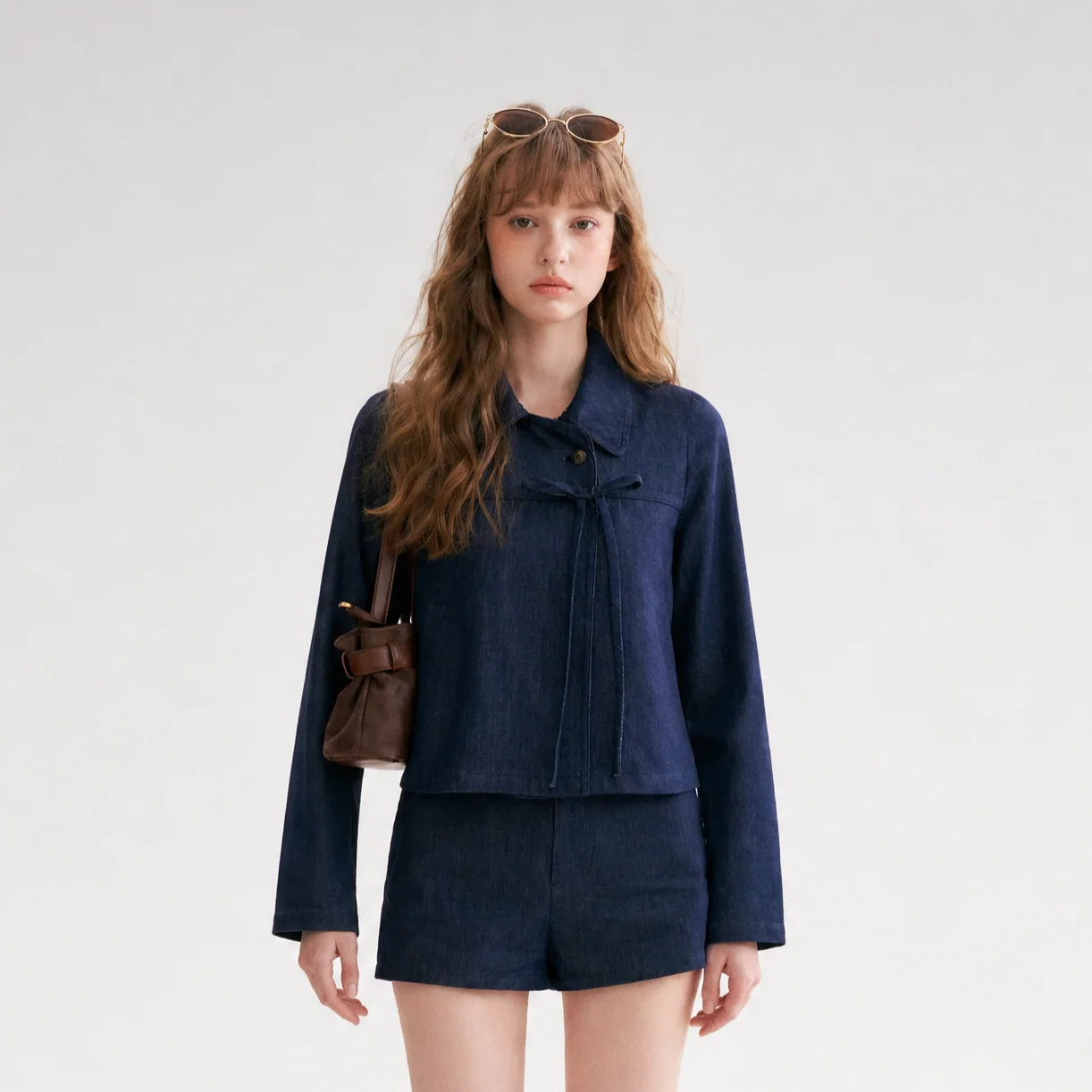 Lyocell Cotton Bow Denim Set