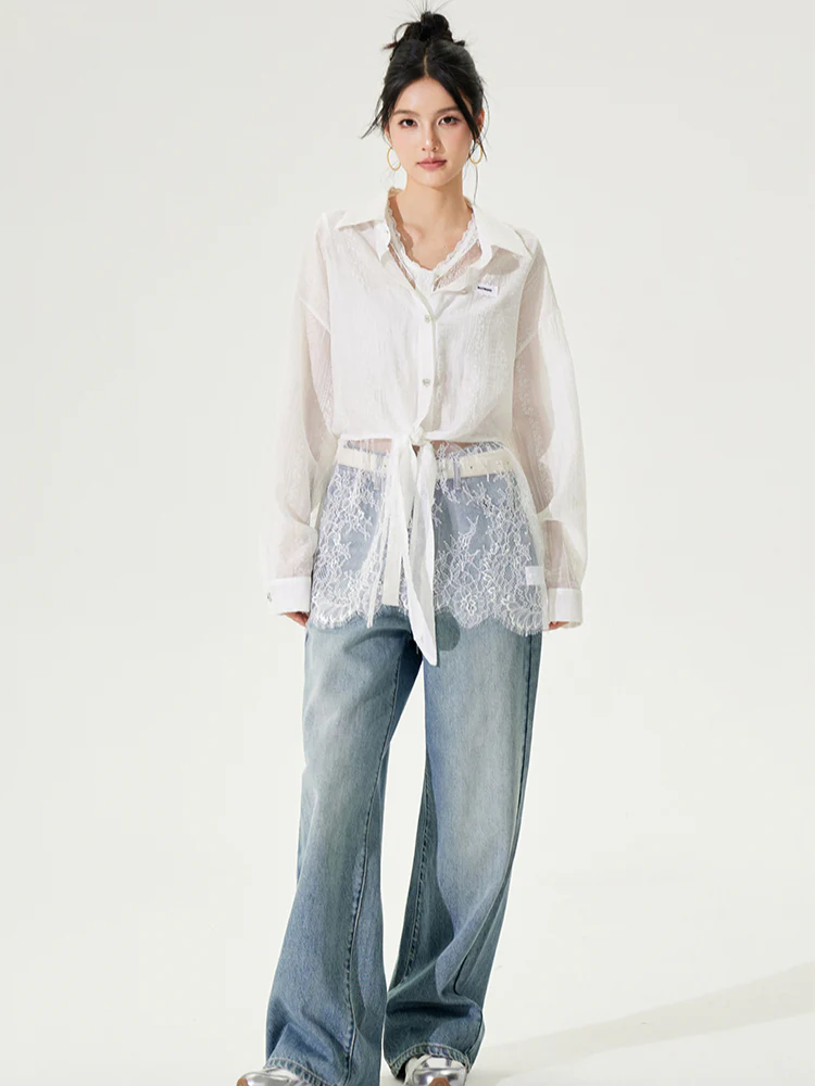 Lace Sunscreen Shirt Set