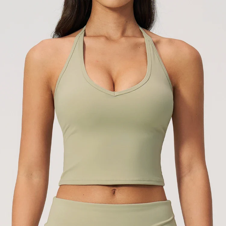 Women's V Neck Halter Tank Top 