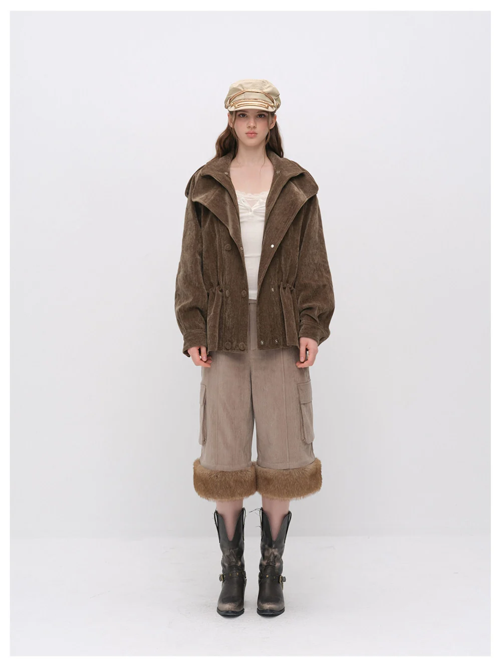 Chenille Cinched Down Jacket