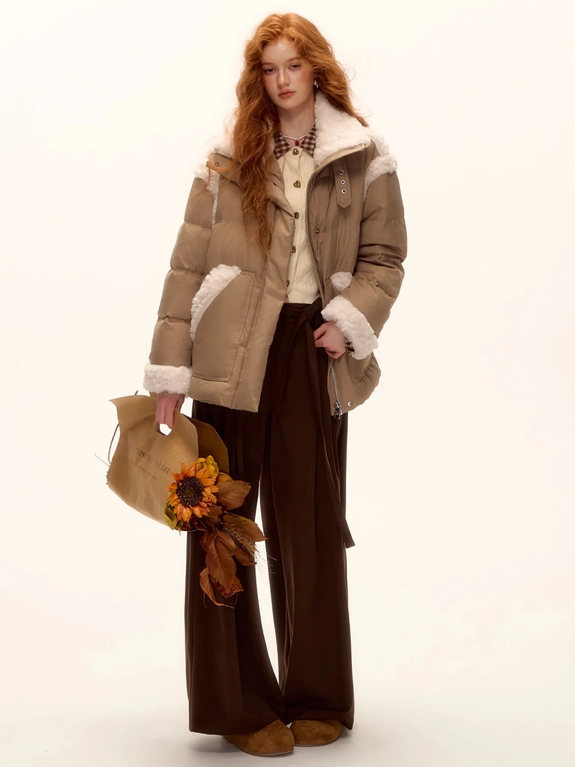 Pleated Tie-Waist Wide-Leg Trousers
