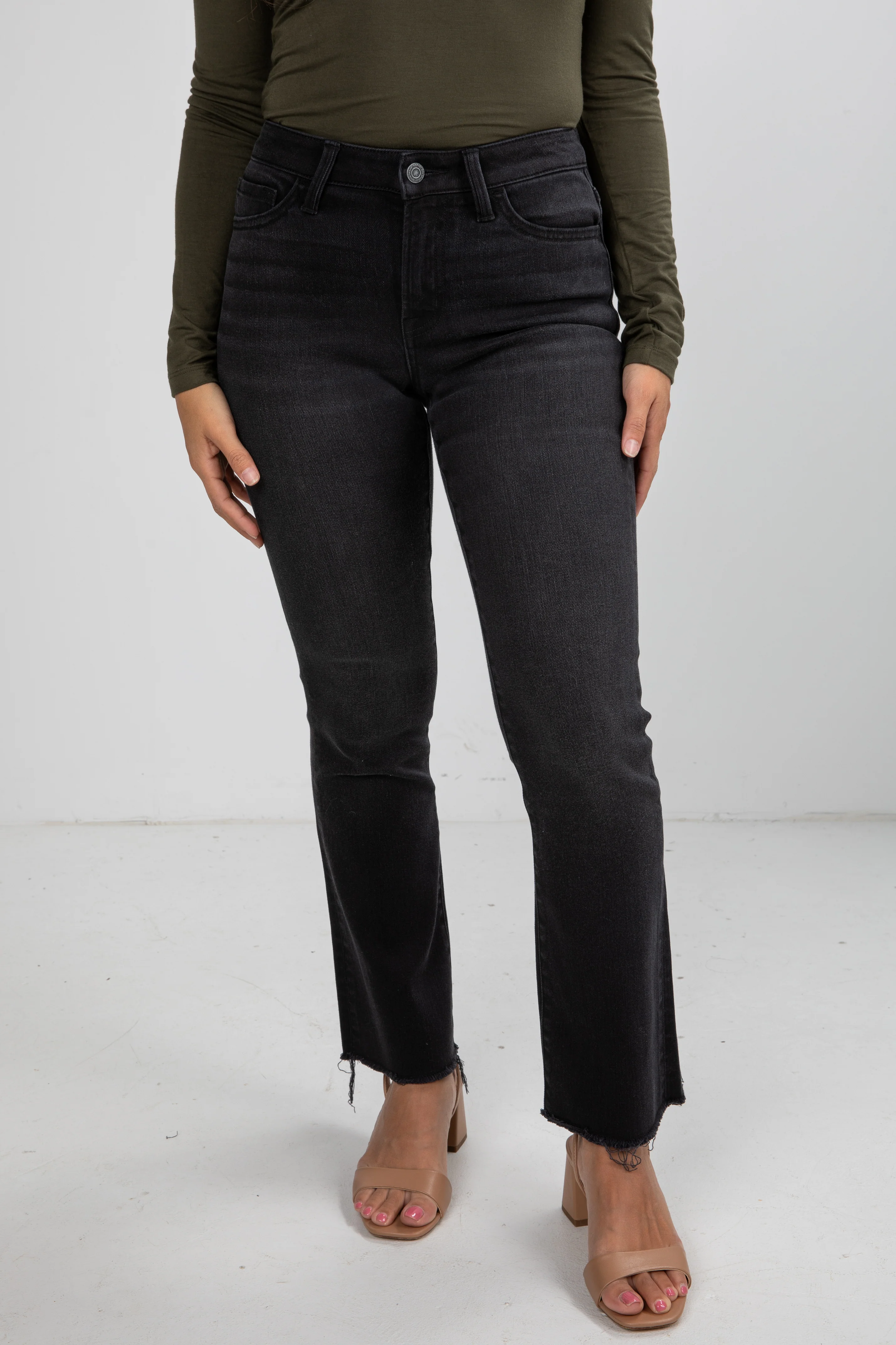 Black High-Rise Bootcut Jeans