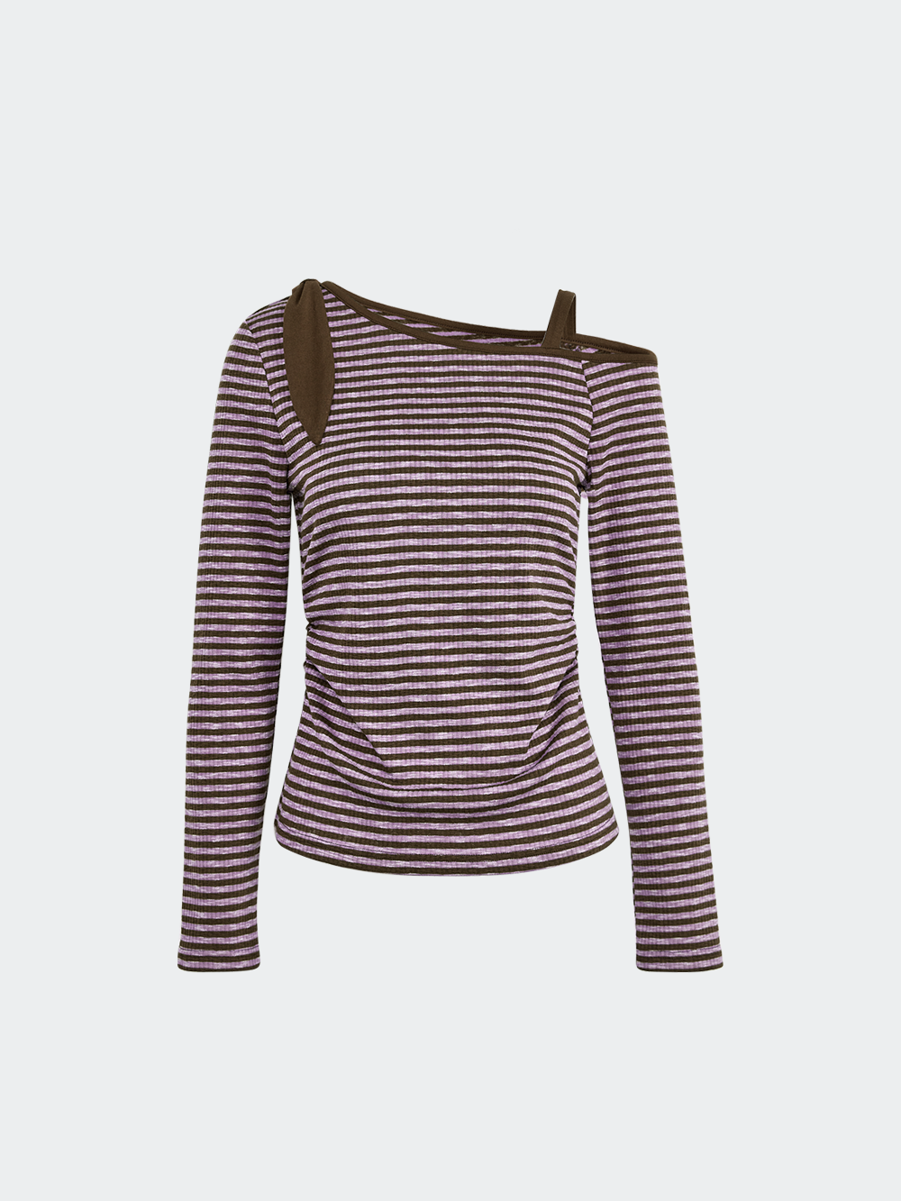 Striped One-shoulder Top