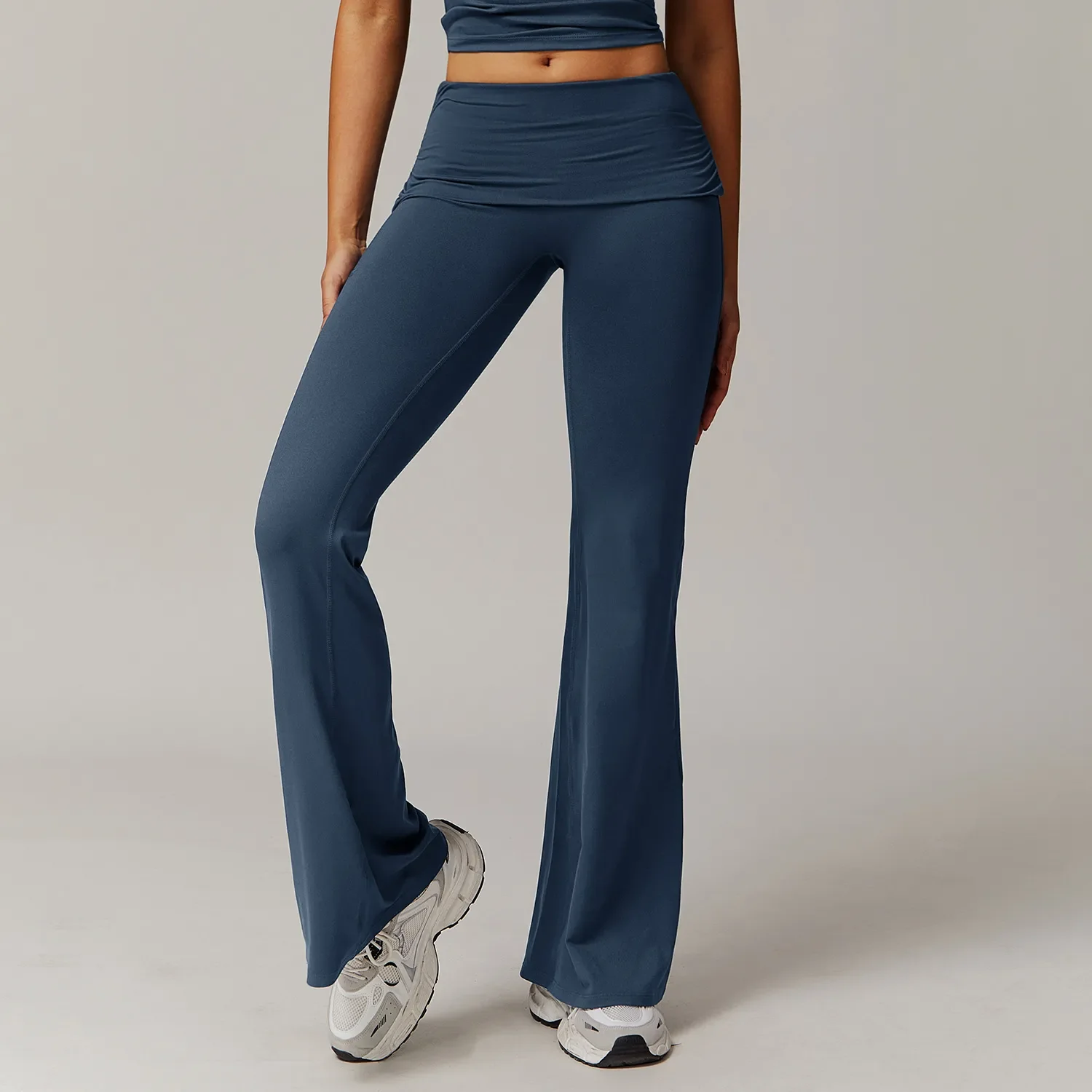Folded Waist Yoga Flared Pants