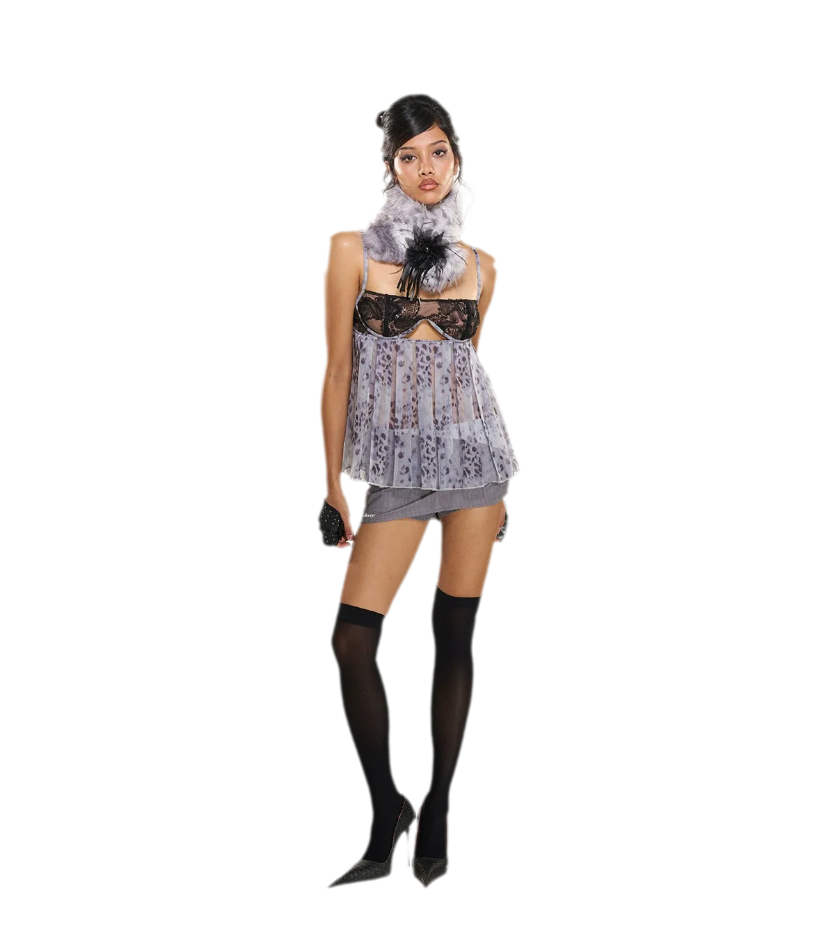 Striped Fishbone Bustier Skirt Set