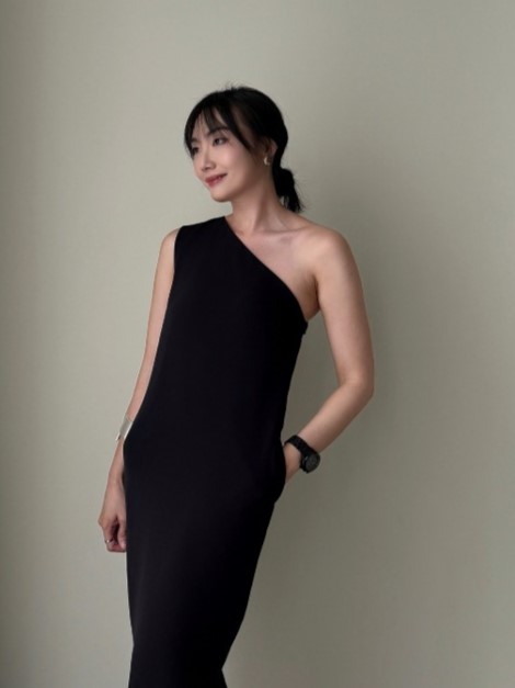 Annie One Shoulder Back Slit Dress