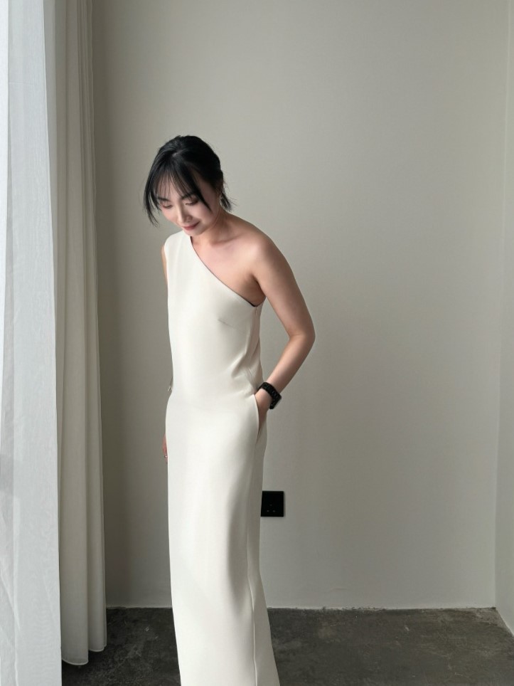 Annie One Shoulder Back Slit Dress