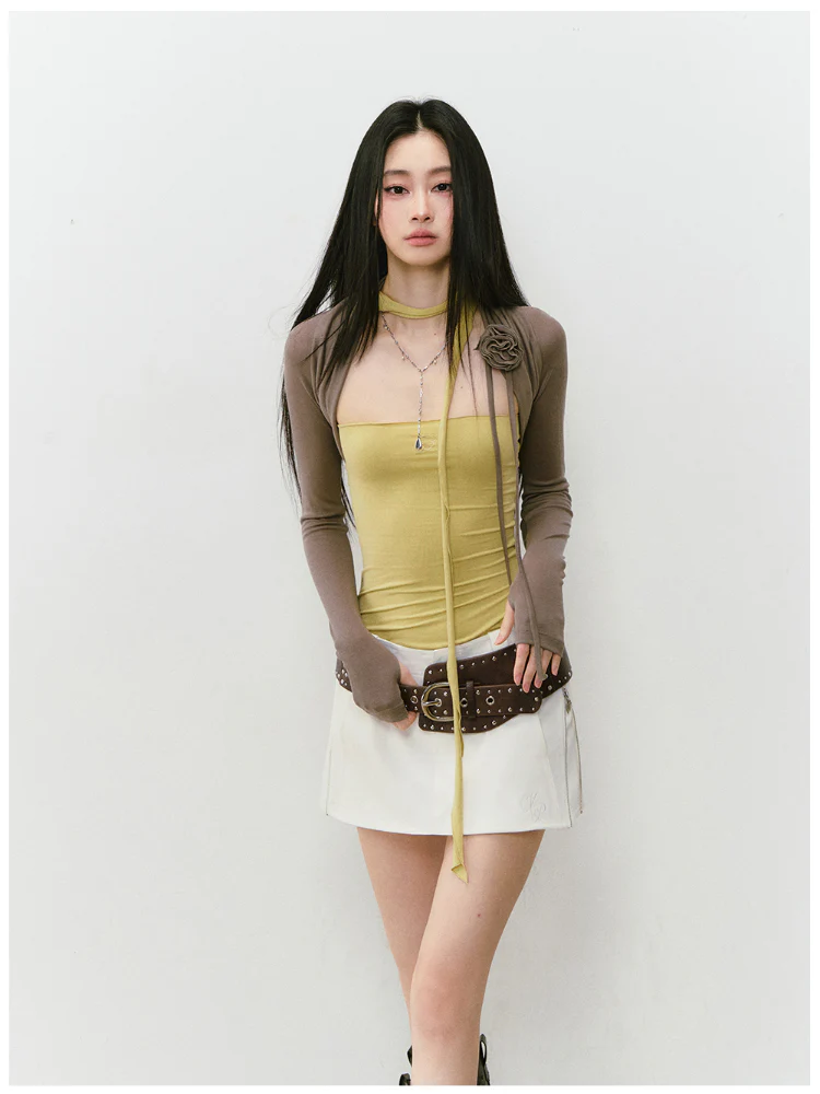 3D Flowers Lyocell Vest Coat