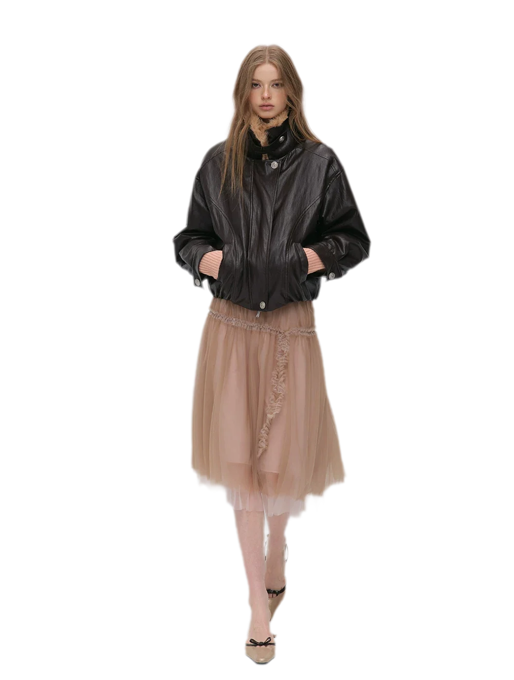 Metallic Leopard Collar Jacket