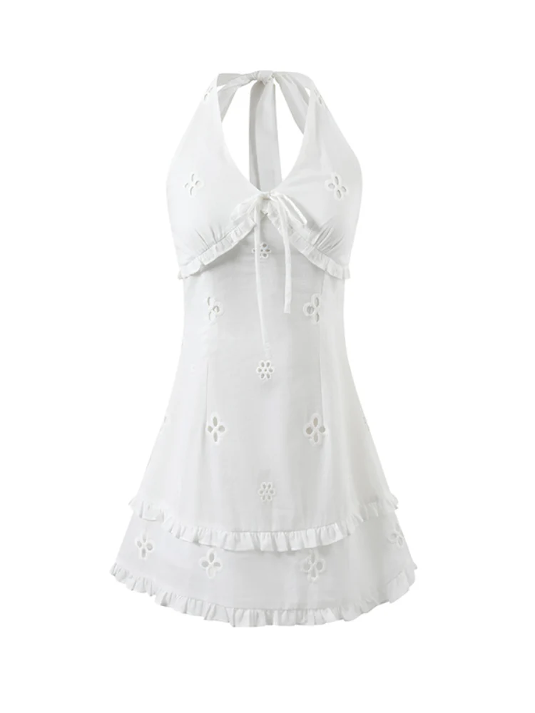 Ruffled Halter Strapless Dress
