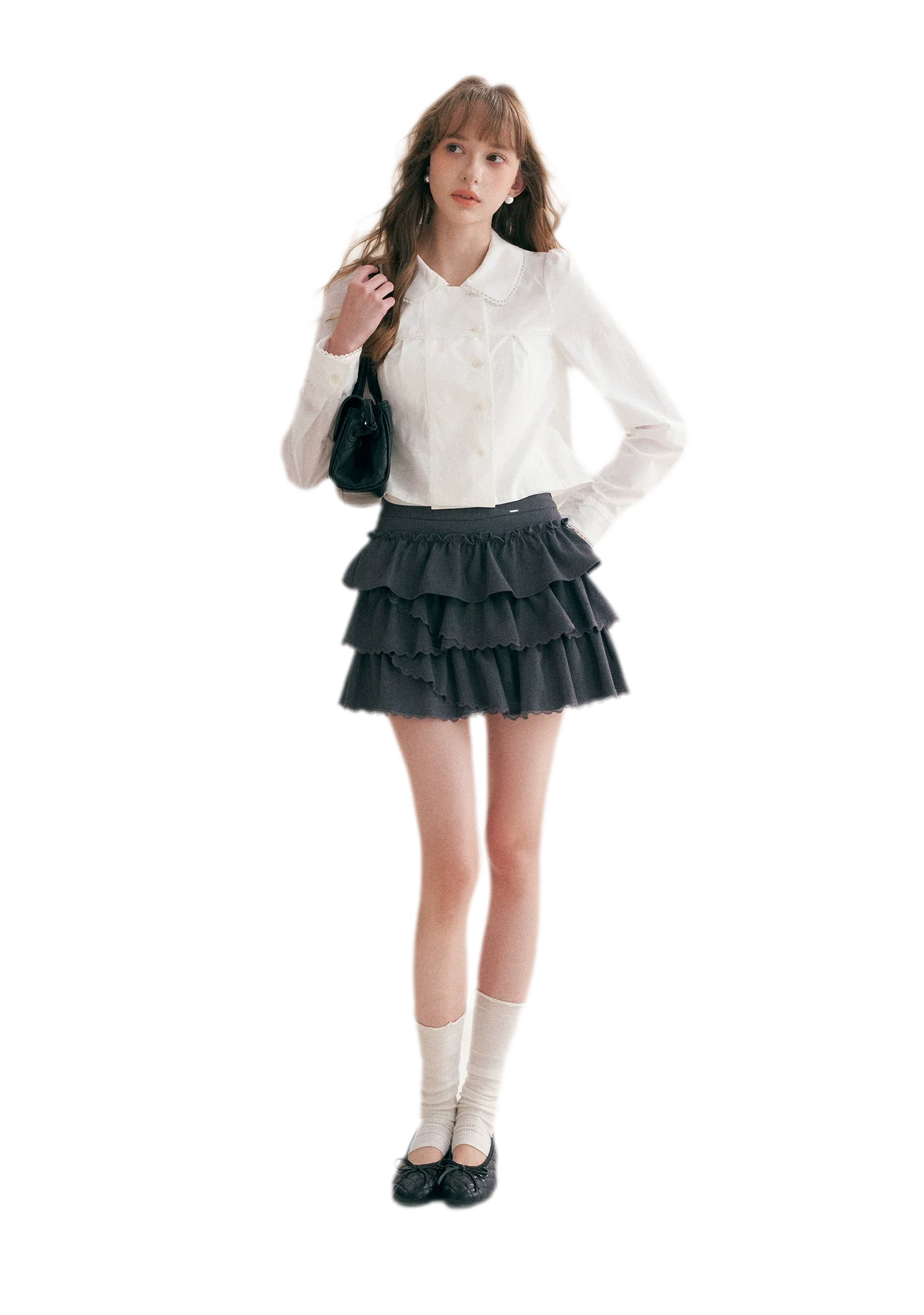 Layered Ruffle A-Line Skirt