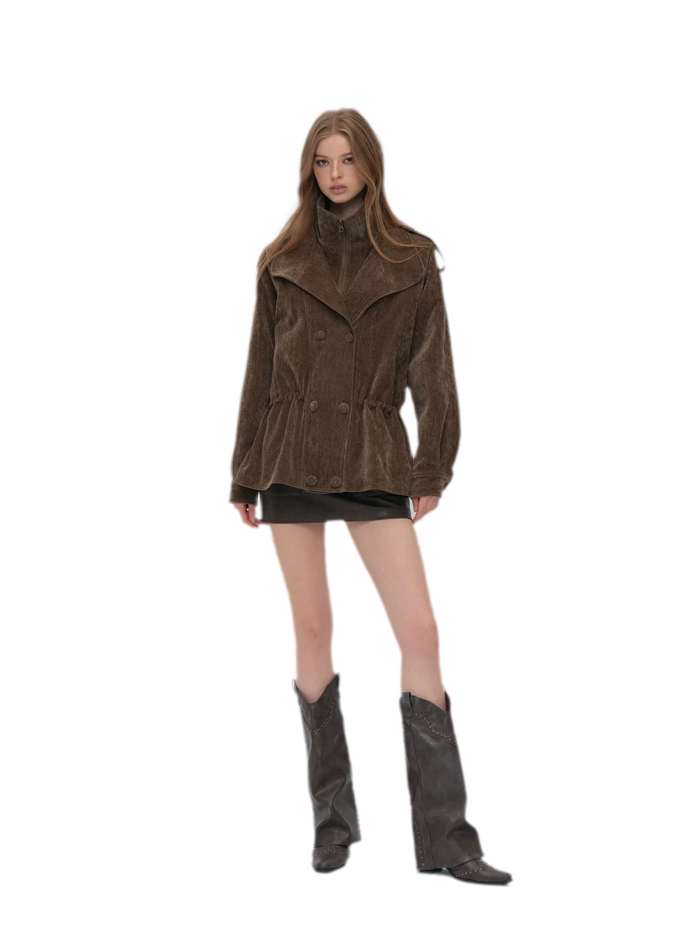 Chenille Cinched Down Jacket