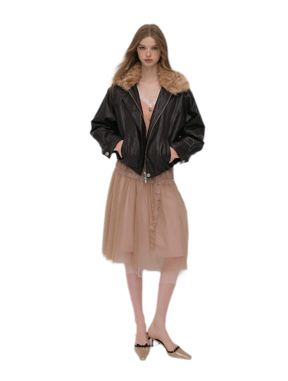Metallic Leopard Collar Jacket