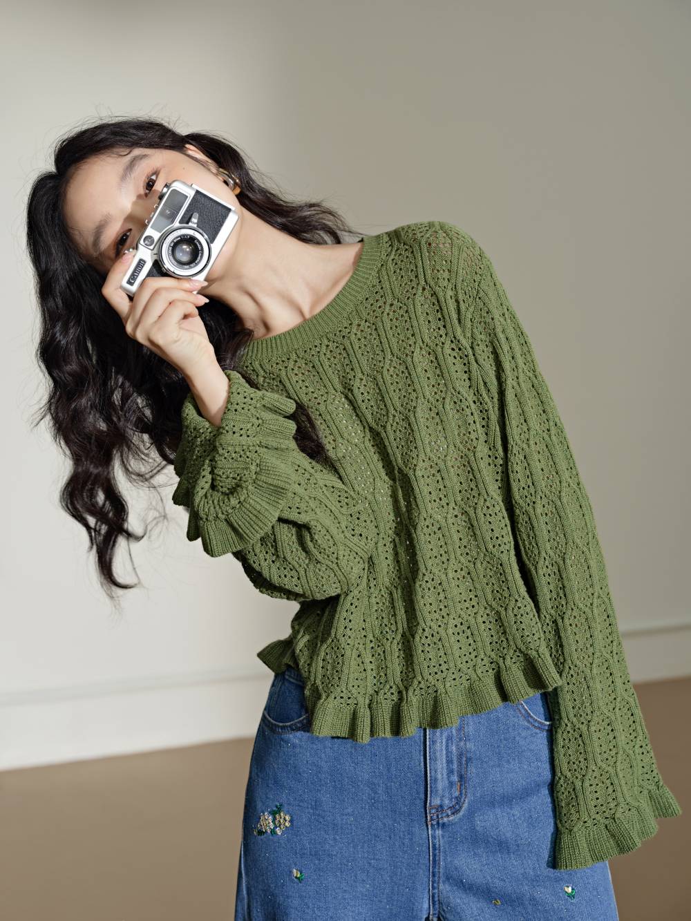 Ruffle Knit Top