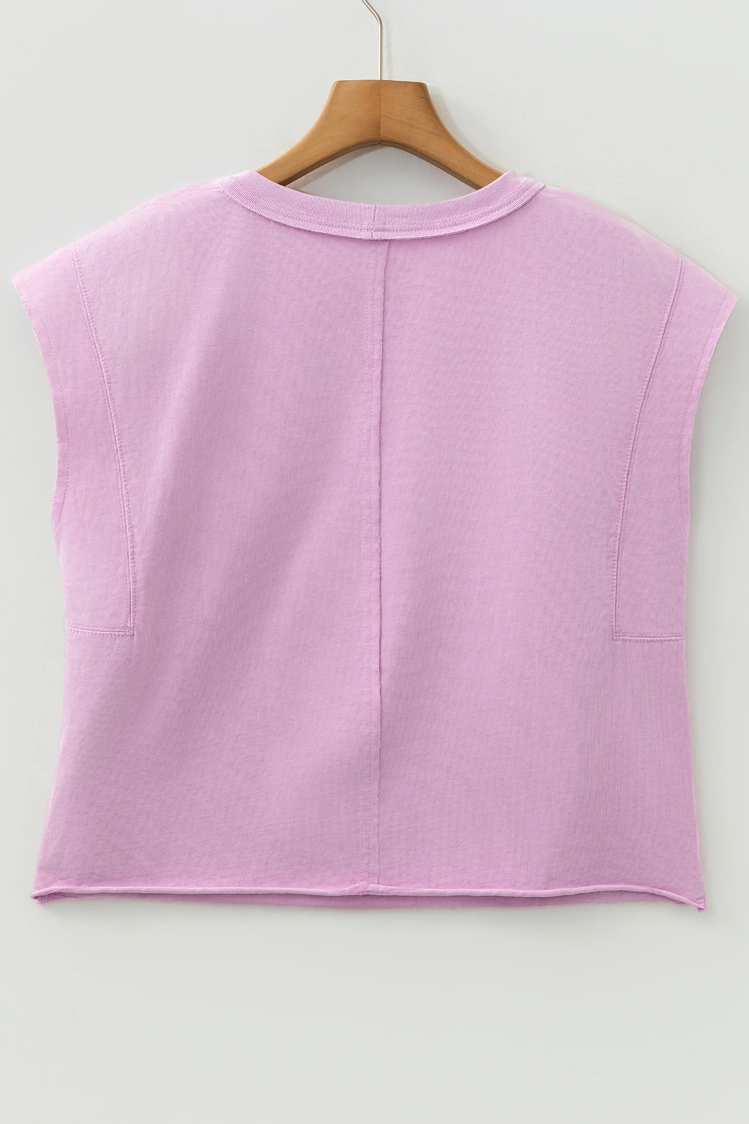Casual Bright Pink Mineral Wash Boxy Fit Cotton Tank Top