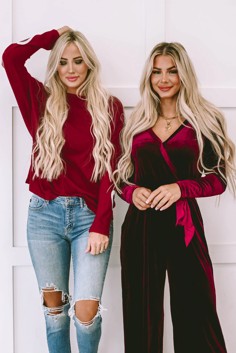 Velvet Cut out Back Wide Leg Jumpsuit