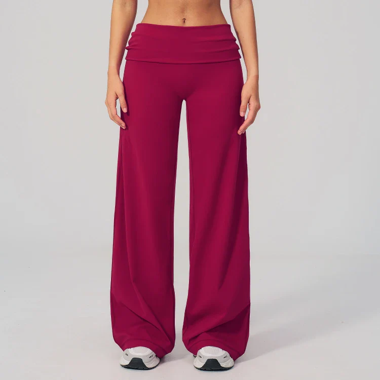 Women's Folded Waist Yoga Wide Leg Pants ZC5529
